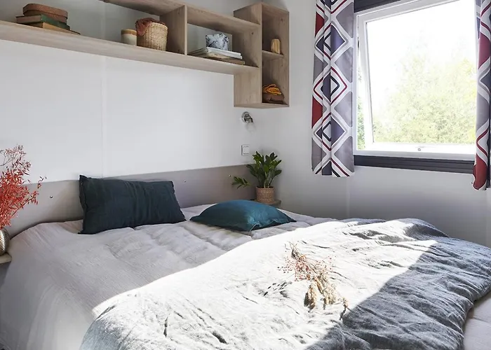 Campingplatz Mobil Home 2 Chambres Climatise- Domaine Du Vieux Moulin- Camping 3 Etoiles Saint-Julien-en-Born